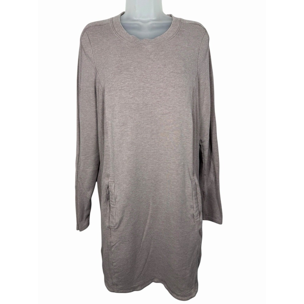 Athleta Balance Dress LT‎ Tall Flora Mauve Heather Pockets TENCEL Stretch